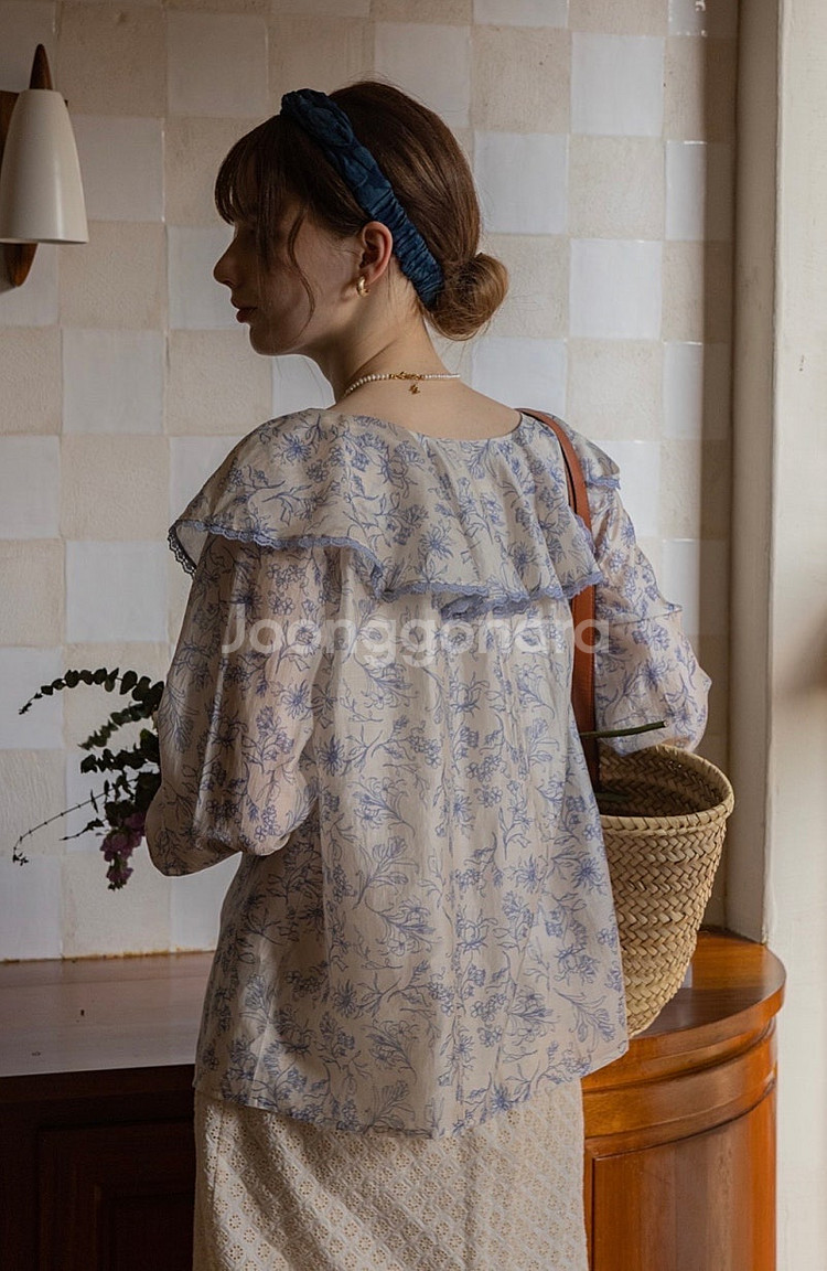 르니나 로잘린 플라워 블라우스 셔츠 lenina ROS...--6