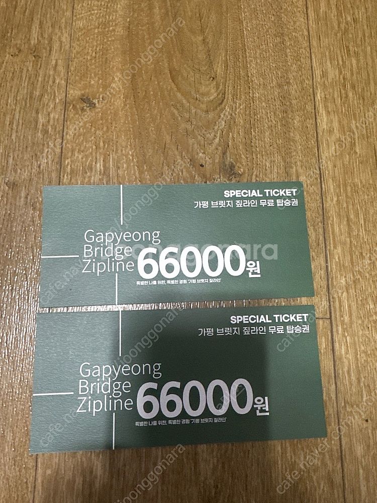 가평 브릿지 짚라인 탑승권 2매 일괄 66000원--0