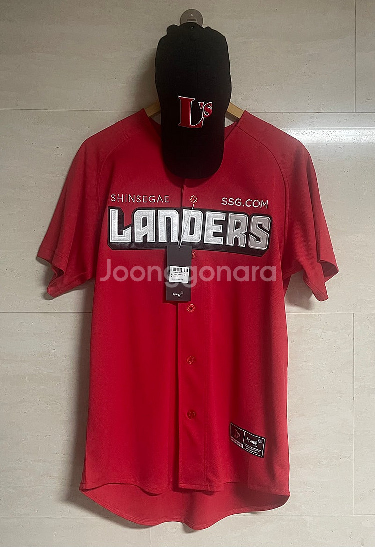 SSG 랜더스 어웨이 유니폼 95 + 랜더스모자56사이즈--0