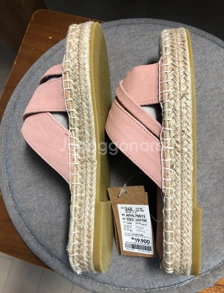슈펜 라탄 슬리퍼 핑크색 240mm 새상품--1