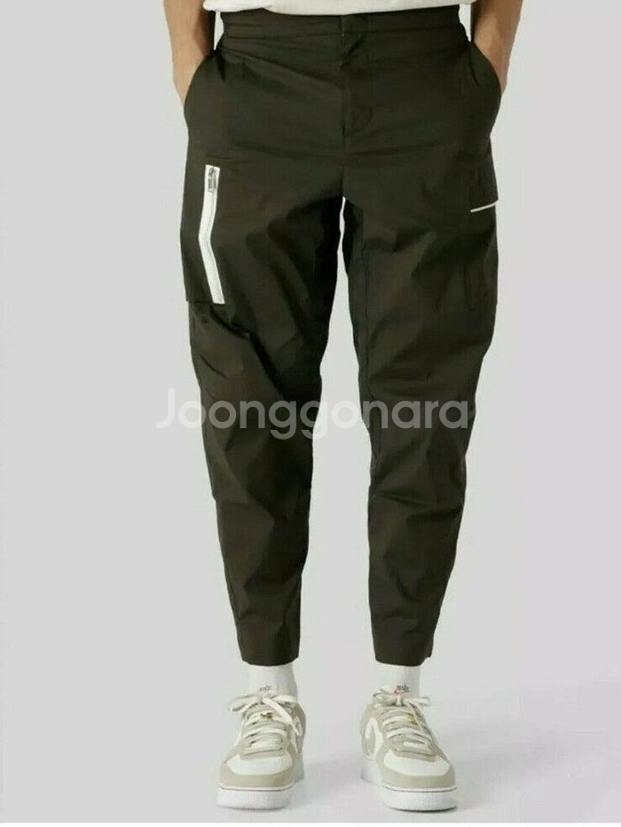 (나전바)나이키 에센셜 언라인드 우븐 카고 팬츠 카키--2