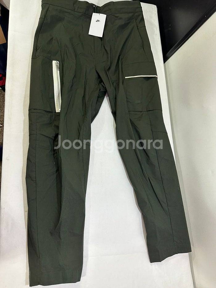 (나전바)나이키 에센셜 언라인드 우븐 카고 팬츠 카키--8