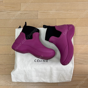 올드 셀린느 CELINE 아웃도어 러버 부츠 퍼플 EU39