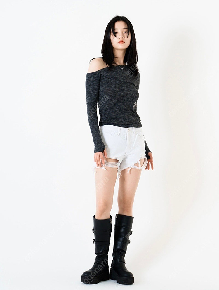 (새상품) 애즈온 밀키 쇼츠 팬츠 반바지 화이트 S 이미지