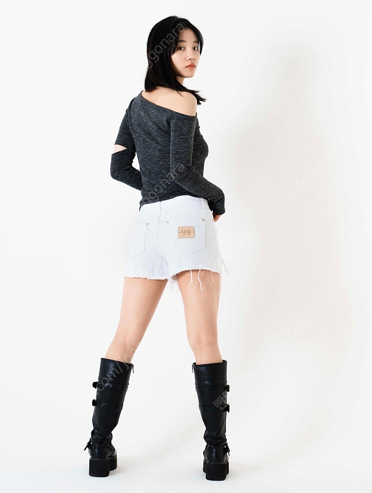 (새상품) 애즈온 밀키 쇼츠 팬츠 반바지 화이트 S 이미지