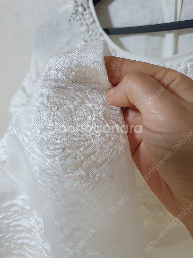 수입 비즈 어플리케 레이스 린넨 블라우스--6