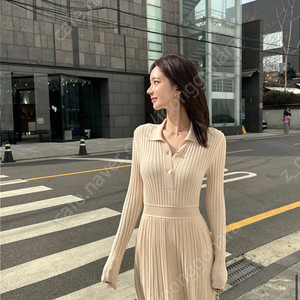 미미워 아이스 드레스 긴팔 스킨베이지 새상품