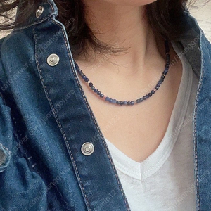 블루그레이 컬러비즈 목걸이