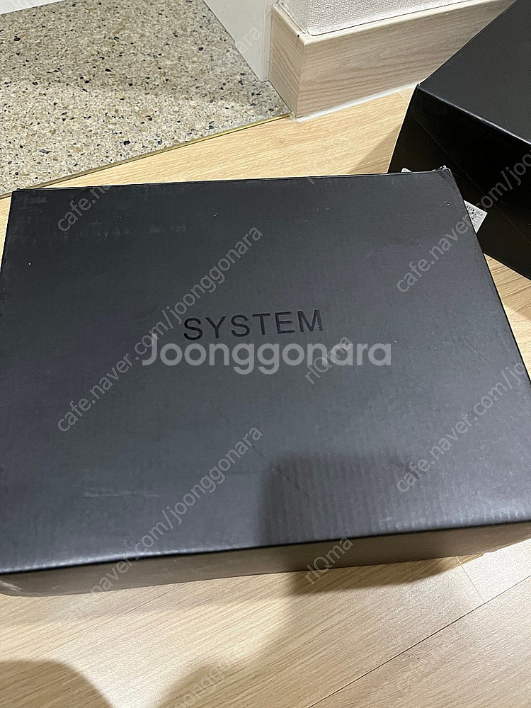 시스템 텍스처 블록 엠블럼 스니커즈 운동화 블랙 240...--6