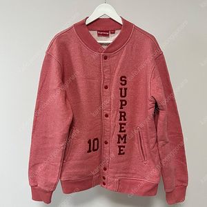 [XL] 슈프림 10FW 바시티 스웻 자켓 핑크 판매합니다