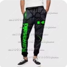 KAWASAKI 가와사키 블랙앤그린 레이싱 라이딩 바지(XXL)