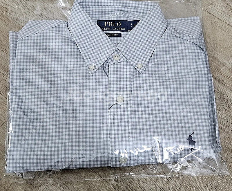 폴로 남성 깅엄체크셔츠--2