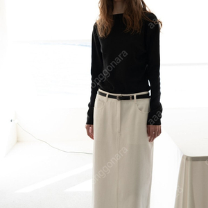 르917 CLAIRE STRAIGHT TWILL SKIRT 38