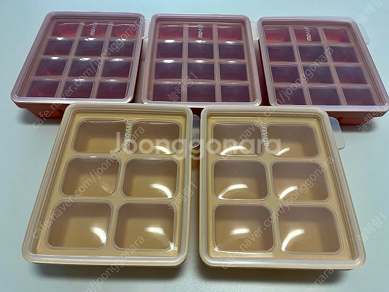 모윰 실리콘 이유식 큐브 용기 5개 일괄--1