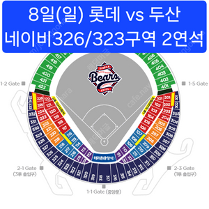8일(일) 롯데 vs 두산 326/323구역 2연석