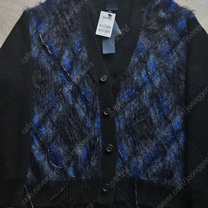 준지 24fw 아가일 모헤어 가디건 M