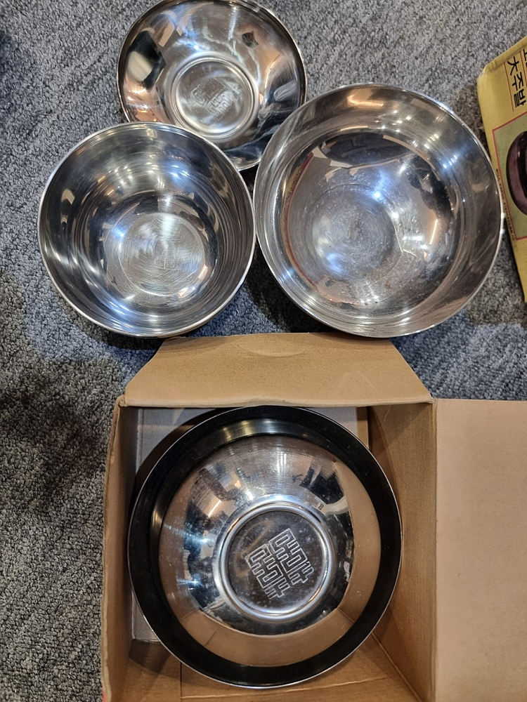 스텐 공기 대접, 제사용 밥그릇, 국그릇 한식기 세트 이미지