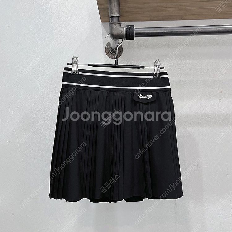(67) 헤지스골프 블랙 허리밴딩 큐롯 플리츠스커트 골...--1