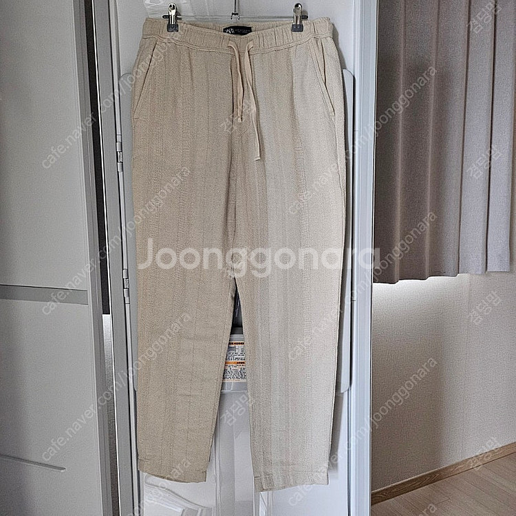 자라 남성 자카드 스트라이프 밴딩 팬츠 바지 M--0