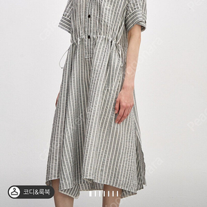 24 시스템 인기 스트라이프 오픈 칼라 드레스