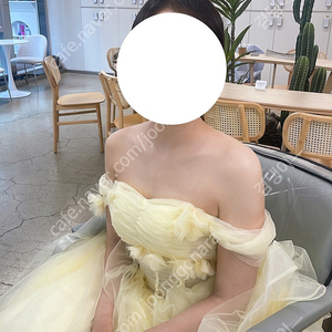 스냅드레스 유색드레스 웨딩드레스(크림옐로우)