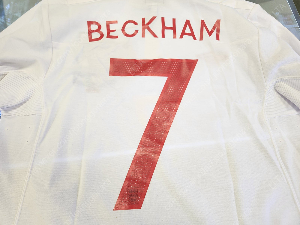 2010 남아공 월드컵 잉글랜드 홈 유니폼 긴팔 사이즈M (배컴 마킹)--2