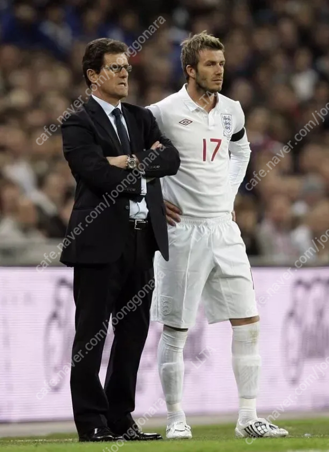 2010 남아공 월드컵 잉글랜드 홈 유니폼 긴팔 사이즈M (배컴 마킹)--6