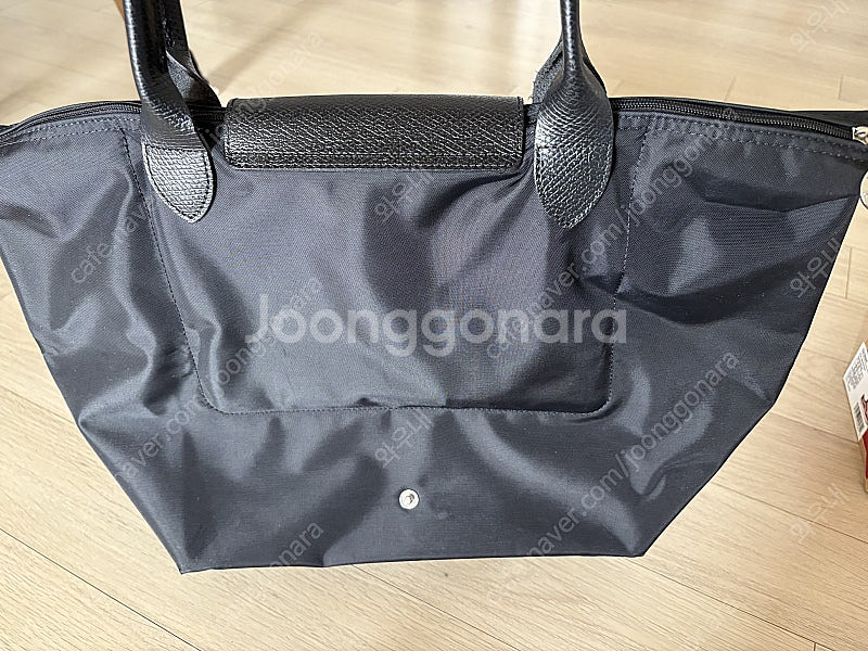 롱샴 르 플리아쥬 그린 숄더백 라지 블랙--3
