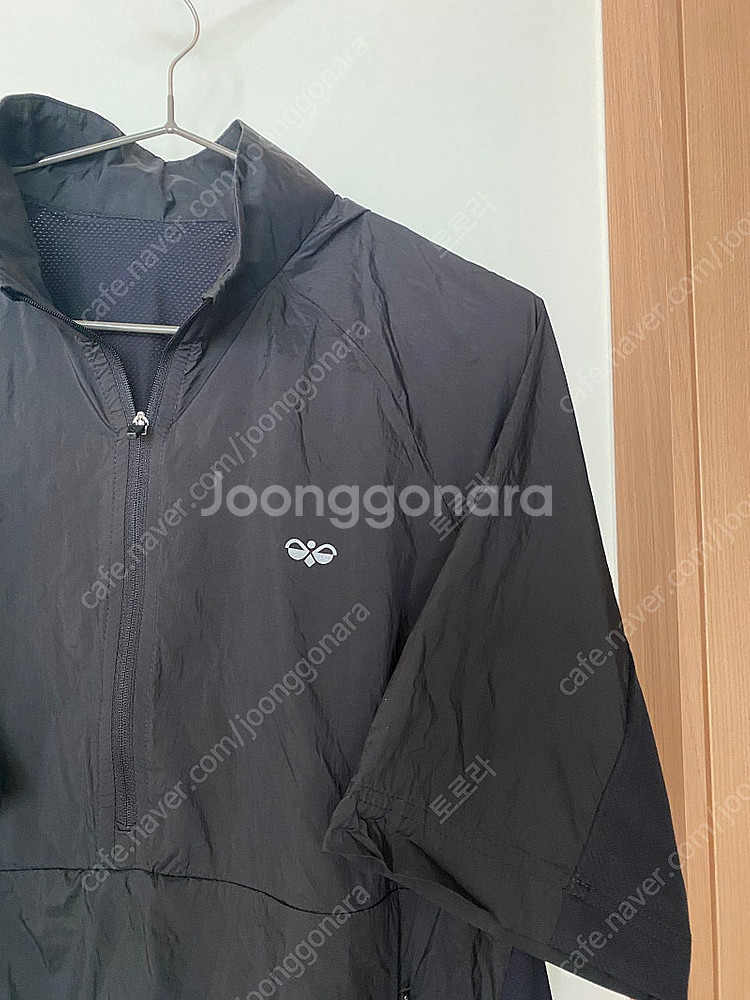 험멜 윈드러너 반팔 나일론 바스락 블랙 반집업 운동복 ...--1