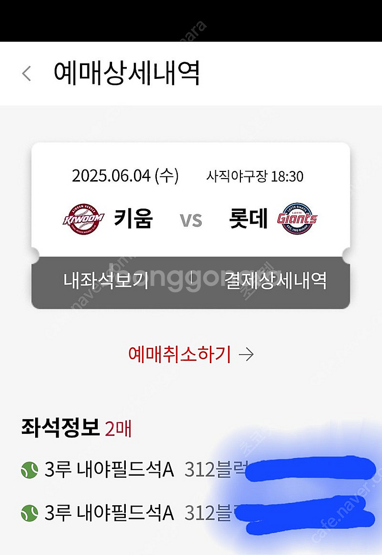6월4일 키움 vs 롯데 사직야구 2연석 3루내야필드--1