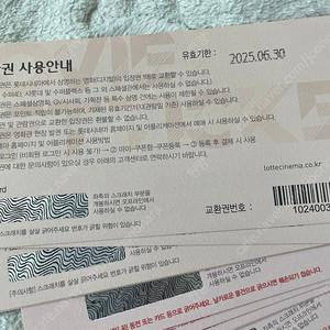 롯데시네마 영화관람권 10매