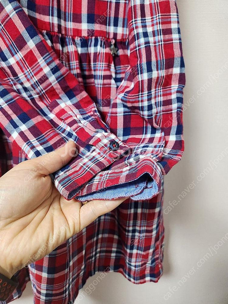 12T 폴로랄프로렌 빨강네이비하양 체크무늬 카라넥 원피...--5