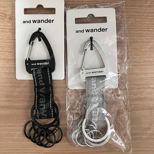 and wander 앤드원더 카라비너 키링 키 후크 홀더 새거 실버,블랙 각각 3.8