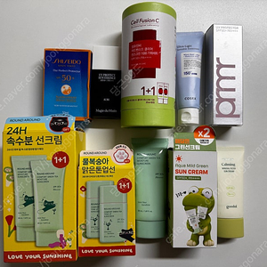 선크림(시세이도,마지두마뗑,셀퓨전씨,코스알엑스,라운드어라운드,프리메라 등)