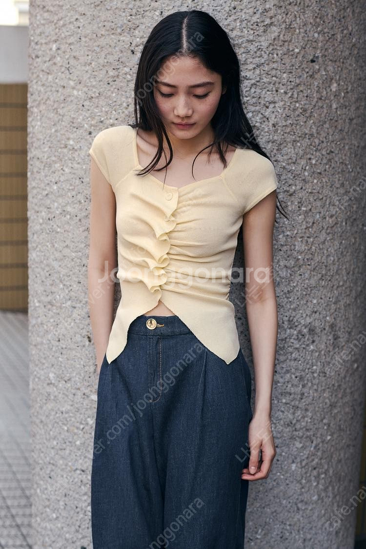 자라 셔링 니트탑 S사이즈--0