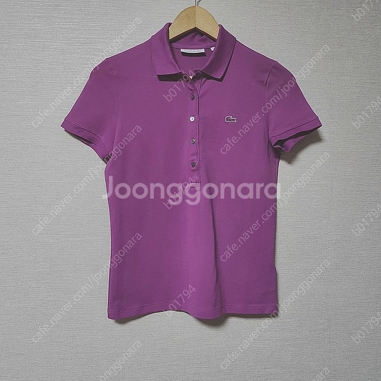lacoste 라코스테 자주색 카라티 피케셔츠--1