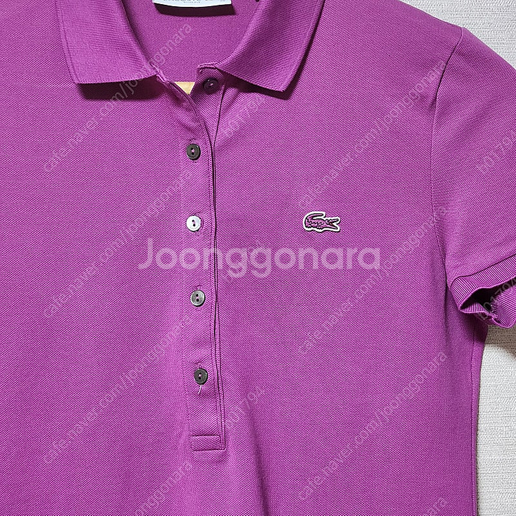 lacoste 라코스테 자주색 카라티 피케셔츠--3