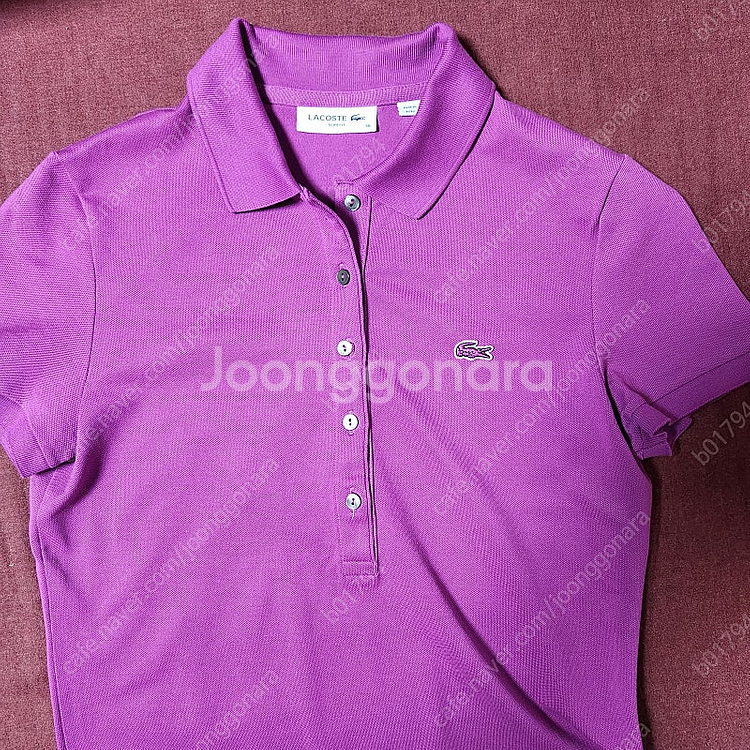 lacoste 라코스테 자주색 카라티 피케셔츠--5