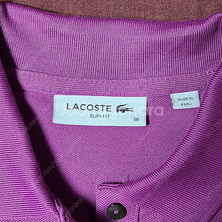 lacoste 라코스테 자주색 카라티 피케셔츠--6