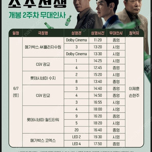 이제훈 소주전쟁 무대인사 롯데시네마 월드타워 6/7(토) 2연석 원가이하