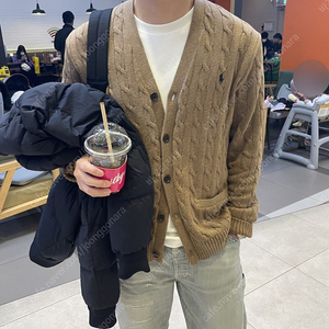 24SS 폴로랄프로렌 남성 꽈배기 케이블 가디건 M