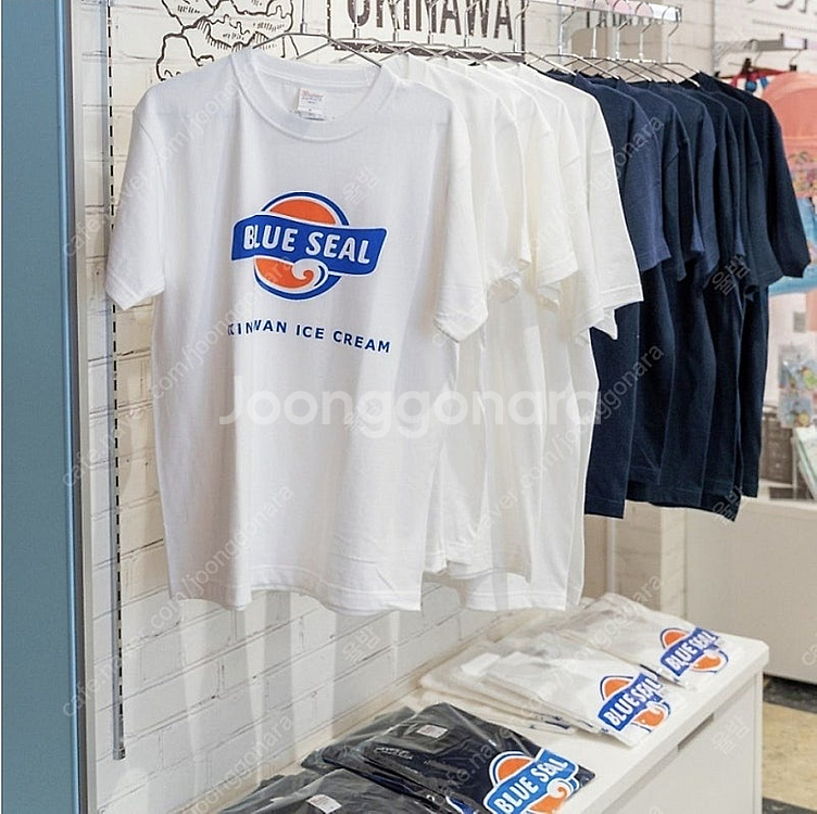 오키나와 블루씰 아이스크림 티셔츠 (화이트/M)--0