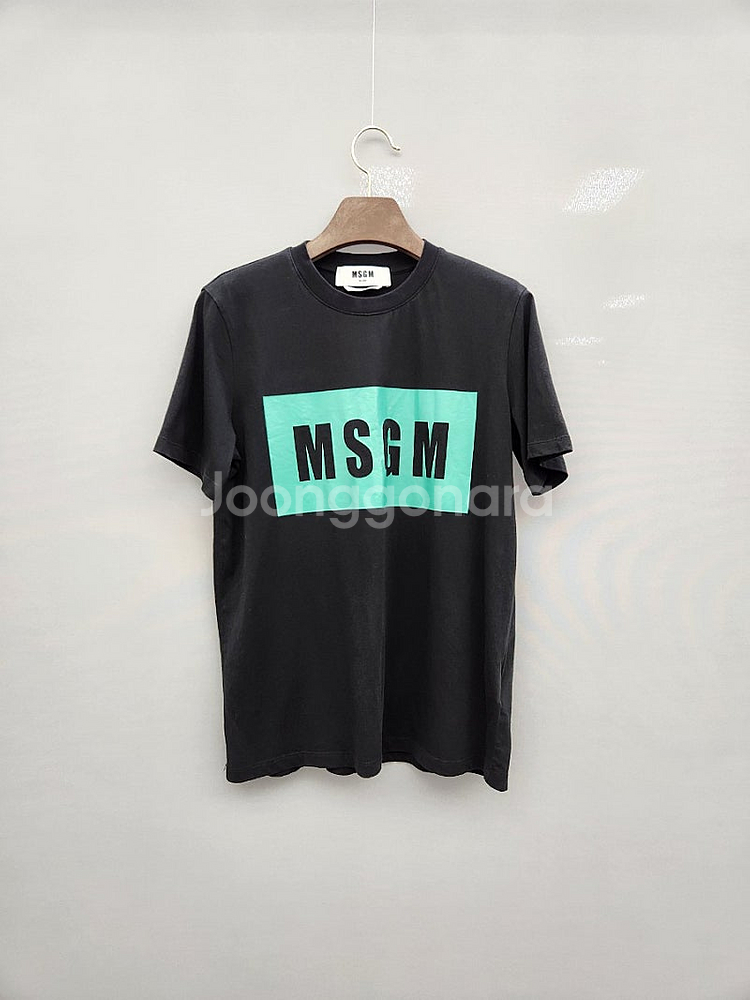 MSGM 블랙 로고 반팔 티셔츠/한섬 타임 마인 미샤 ...--0