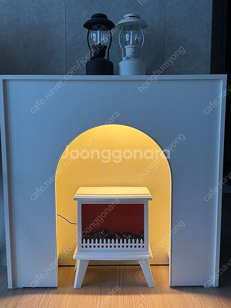 비스킷 LED 벽난로 콘솔--1