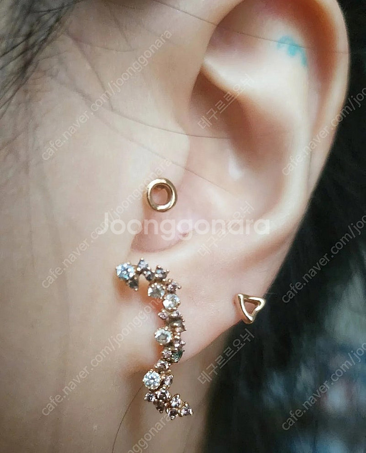 14k 언발란스 귀걸이 약0.6돈 묵직해요--5