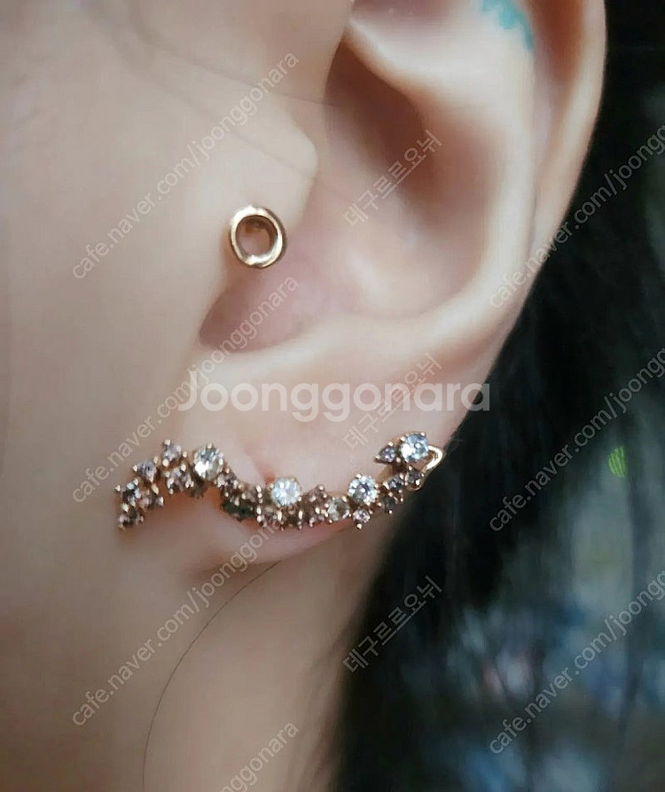 14k 언발란스 귀걸이 약0.6돈 묵직해요--8
