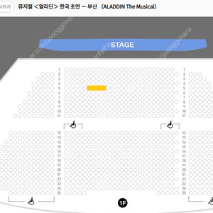 뮤지컬 알라딘 부산 김준수 8/12(수) 1층 중앙 5열2연석 8/5(화) 1층 중앙 6열 2연석 최저가양도[좌석위치사진有]