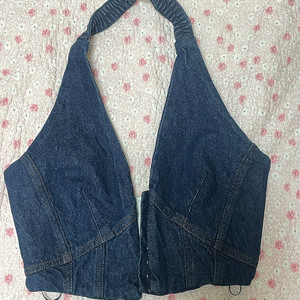 자라 zara 상의 top 데님 홀터넥 조끼