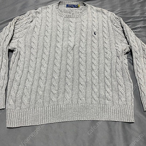 성인 남성 폴로 그레이 XL 꽈배기 케이블 니트 Polo Ralph Lauren 스웨터