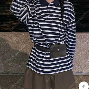 유리에 테오 스트라이프 카라 티셔츠 럭비티 남여공용 free 네이비
